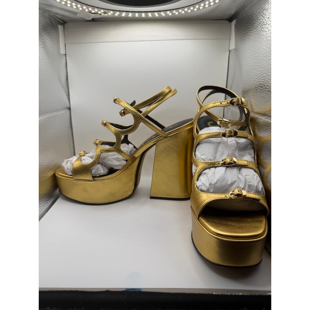 NIB Marc Jacob’s the Metallic Leather Kiki Platform Sandal sz 39/9